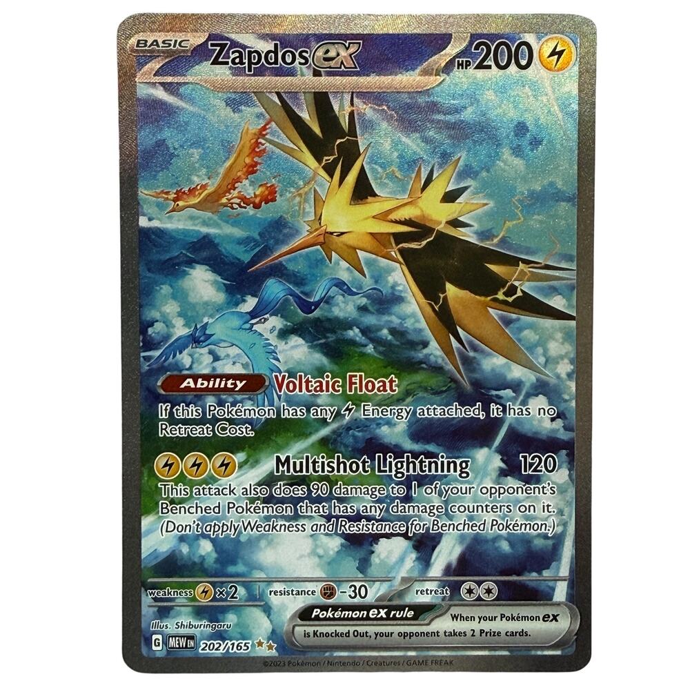 Pokémon TCG Zapdos ex 202/165 Pokémon 151 Special Illustration Rare Card NM-MT